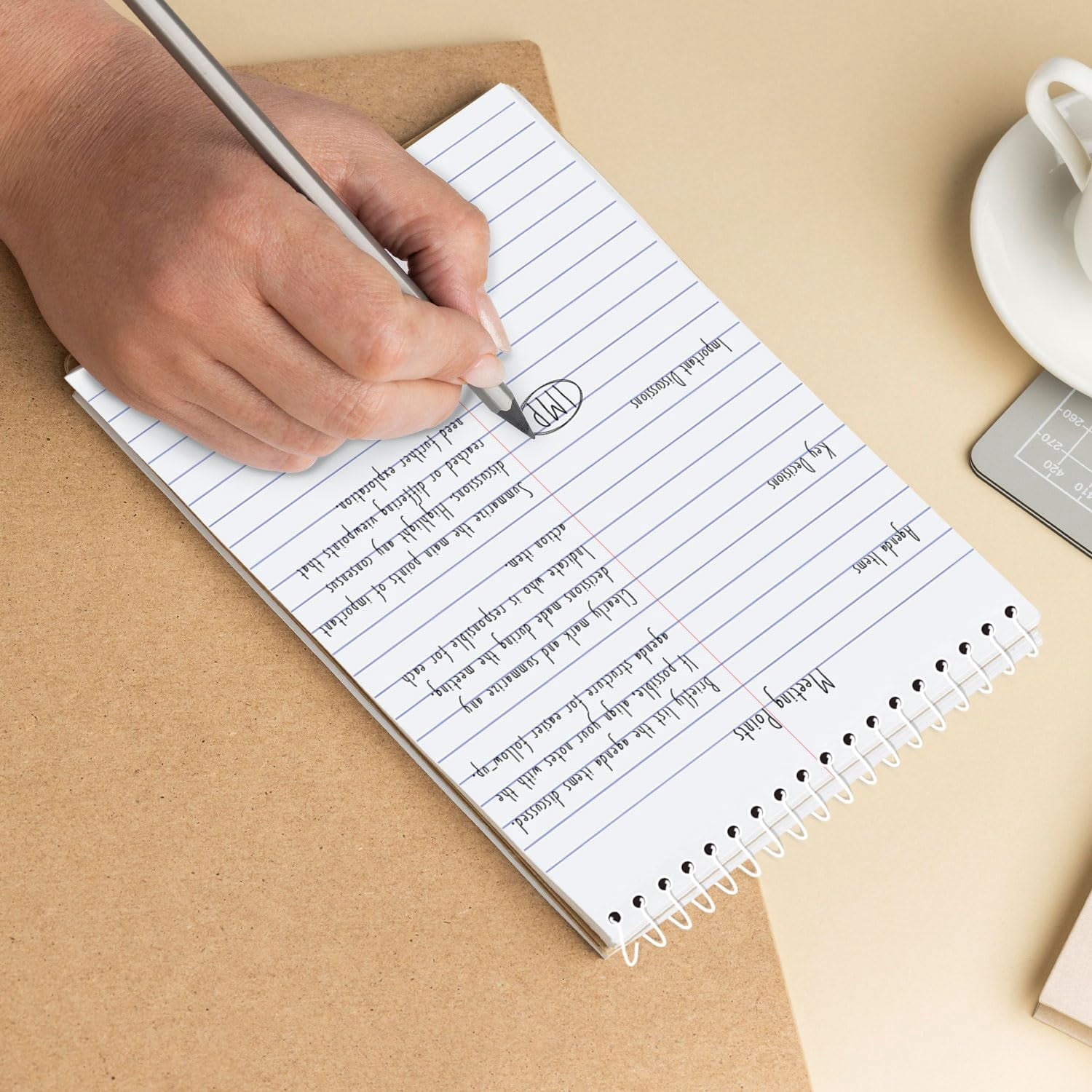Rosmonde Spiral Steno Pads 48 Pack, 6 x 9 in, Gregg Ruled, 80 Sheets (160 Pages), Top Spiral Notebook, Assorted Covers, Bulk Steno Notebooks for Office, School & College Use