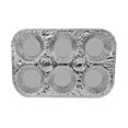 thumbnail image 3 of Paquete de 20 moldes de aluminio para muffins de 6 tazas: moldes de aluminio para cupcakes, tamaño de muffins favorito para hornear cupcakes plateados, plateados, 3 of 5