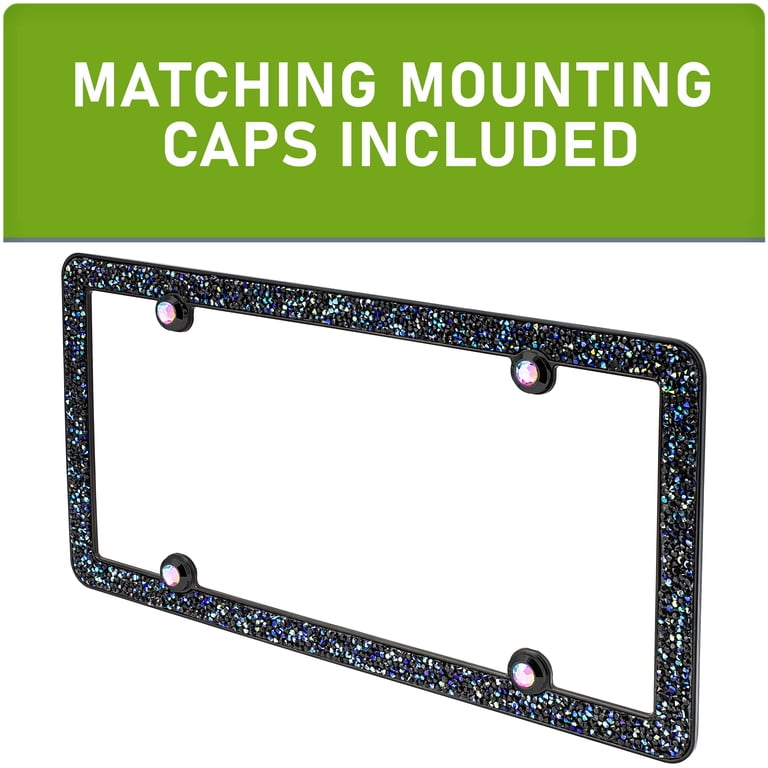 Auto Drive Black Iridescent Bling License Plate Frame photo 2