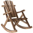 thumbnail image 1 of Carbonized Wood Outdoor Rocking Chair - Oversized Adirondack Patio Rocker with High Back & Slatted Seat - Perfect for Porch, Deck & Garden Relaxation, 1 of 7