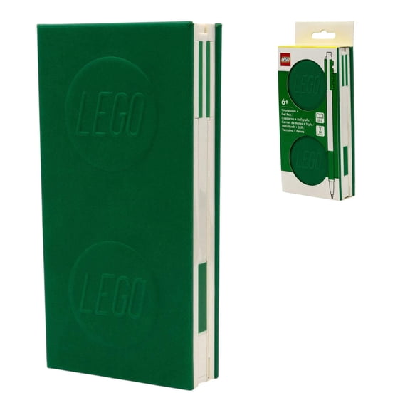 LEGO Locking Notebook with Gel Pen - 1x2 Green