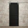 thumbnail image 3 of Modern Barn Door 42 x 80 inches | Ego 5012 Painted Black Oak | 8FT Silver Rail Track Heavy Hardware Set | Solid Panel Interior Doors, 3 of 5