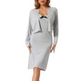 thumbnail image 1 of Pijamas de mujer INSPIRE CHIC con shrug, tirantes de espagueti, escote en V, vestido de noche hasta la rodilla, talla XL, gris, 1 of 6