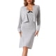 thumbnail image 1 of Pijamas de mujer INSPIRE CHIC con shrug, tirantes de espagueti, escote en V, vestido de noche hasta la rodilla, talla XL, gris, 1 of 6