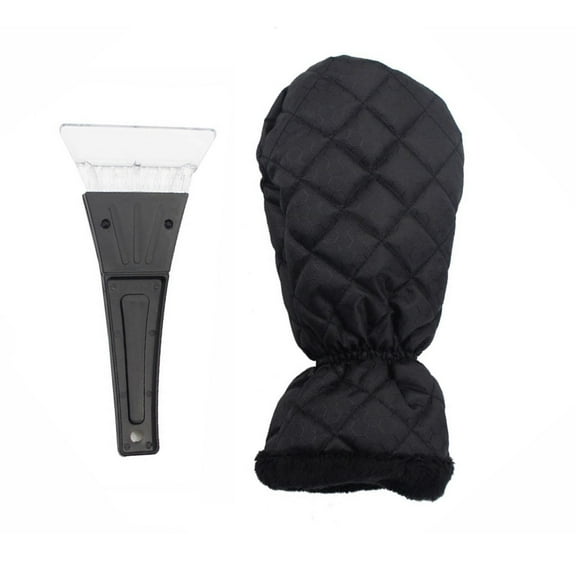 lanema Car Windshield Snow Scraper Glove with Thick Lining Ice Snow Mitt with Handle Scratch-Free Winter Accessories