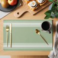 thumbnail image 2 of Sage Green Striped Placemats Set of 4 Stripes Place Mats Table Mats Kitchen Dining Home Outdoor Party Table Decoration, 2 of 9