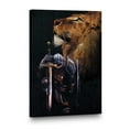 thumbnail image 4 of Lion and Knight Canvas Wall Art – Christian Warrior Prayer Print – Courage and Faith Inspirational Artwork – Armor of God Religious Decor – Spiritual Gift for Men, Office, or Home, 4 of 4