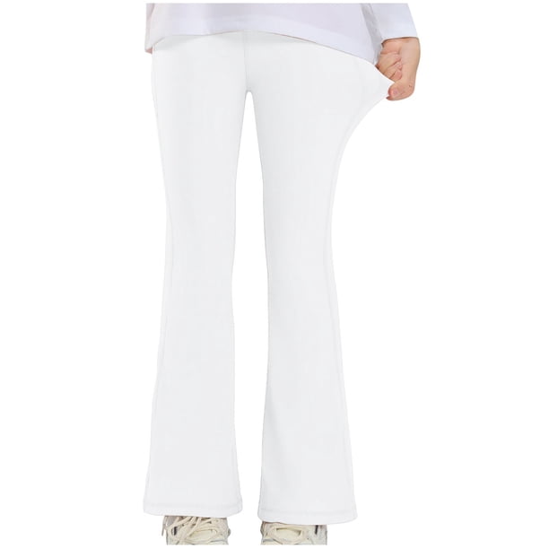 Odeerbi 6-15 Años Niñas Yoga Pantalones Acampanados Workout Dance Athletic Deportes Pantalones Color Sólido Casual Caliente Leotardos