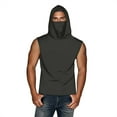 thumbnail image 3 of UNISEX Summer Casual Solid Color Sleeveless Hooded Ice Silk Sunscreen Cool Sun Protection Lightweight Tops With Face Mask, 3 of 9