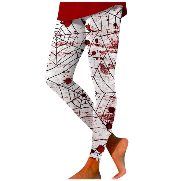 MKLEKYY leggins deportivos mujer Pantalones de Yoga estampados rojos informales para mujer Leggings