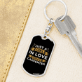 thumbnail image 6 of Girl Loves A Carpenter Swivel Keychain Woodworker Dog Tag Stainless Steel or 18k Gold, 6 of 10