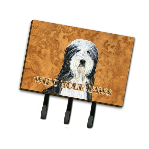 Carolines Treasures SS4889TH68 Bearded Collie Wipe your Paws Leash or Key Holder Triple Hook multicolor