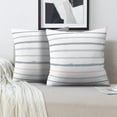 thumbnail image 2 of LALILO Throw Pillow Covers Stripe Striped Geometric Ink Brush Grey Cushion Cover 18" x 18", 2 Pack, 2 of 6
