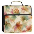 thumbnail image 2 of Water-Resistant 3-Ring Binder Organizer with Multiple Pockets Zipper Binder Bag for Office Watercolor Maple Leaves Pattern, 2 of 8