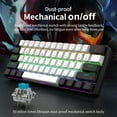 thumbnail image 3 of QDJZ Wired Mechanical Gaming Keyboard with RGB Light Ergonomic Design 61 Keys Compact Mini Wired Office Keyboard for Laptop PC,Red & White, 3 of 8