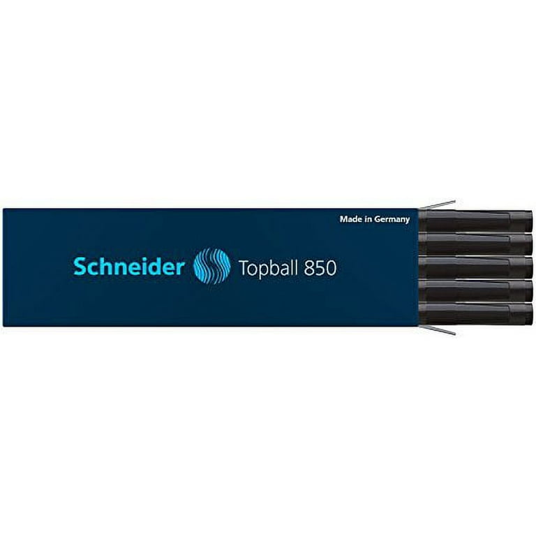 Schneider Topball 850 Rollerball Refill, Black, Box of 10 Refills (8501) 