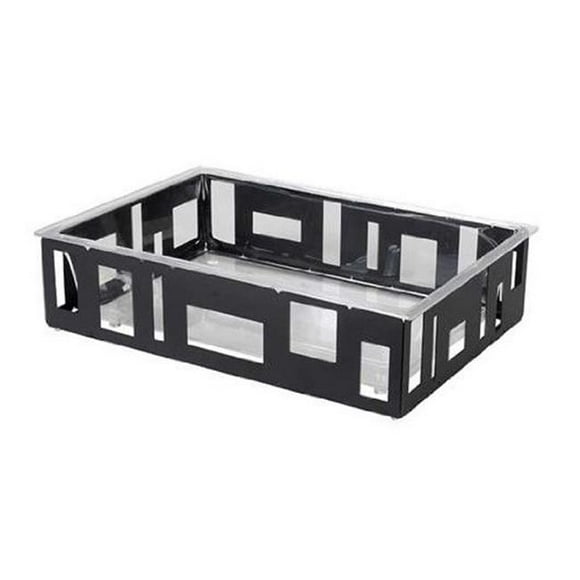 Rosseto Serving Solutions SM114 Bac à Glace Rectangulaire avec Insert en Acrylique, Très Grand, Noir Mat