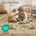 thumbnail image 4 of ODIKA Zoo Tone Wildlife Groups Elephants Monkeys Giraffes Classroom for Great Room, Indoor Open Concept, Large Living Low Profile Flatwoven, 4 of 7