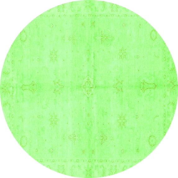 Ahgly Company Indoor Round Abstract Green Modern Area Rugs, 8' Round