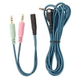 thumbnail image 3 of Headphone Cable, Braiding Process Replacement Headset Cord Clear Sound Blue Mute Switch 78.7in  For Arctis 3 For Arctis 7, 3 of 8