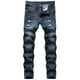 thumbnail image 1 of Jeans ajustados Pompotops estampado rasgado para hombres, 1 of 8
