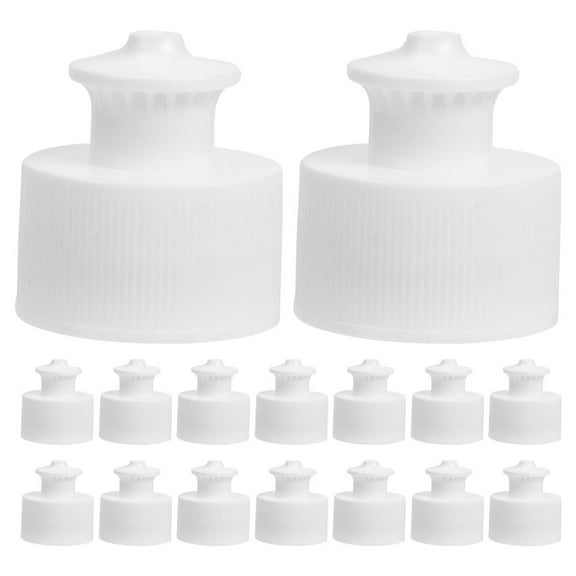 Soimiss 30Pcs Lightweight White Sport Bottle Caps with Easy Pull Design