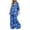Blue, variant on Women's Plus-Size Two-Piece Set Loose, Long-Sleeved Top Bottom with Foil-Print Detail 2026 Fall Fashion Outfits(Red,XXL)