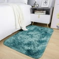 thumbnail image 5 of IR Imperial Rooms Shaggy Rug 3x5ft for Bedroom Fluffy Shag Rug Anti-Slip Living Room Washable Soft Carpet Tie Dye Teal, 5 of 5