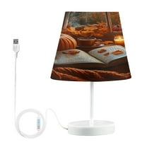 BZSMCE Table Lamp Creative Autumn Themed Bench Simple Pattern Night Light