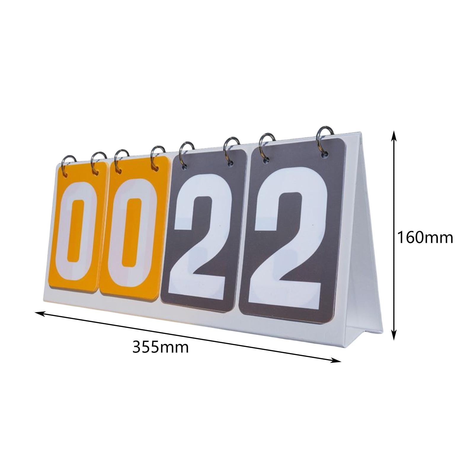 4 Digit Score Board Scoring Scorekeeper Competition Game Tabletop Scoreboard for Basketball Football Volleyball , Yellow Gray