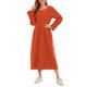 thumbnail image 5 of Vestido holgado de manga larga con bolsillos Vintage Plus Size Casual Boho Holiday Dress MABOTO Vestido de mujer, 5 of 6
