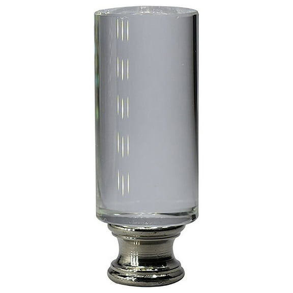 Urbanest Urbanest Crystal Tubo Lamp Finial, Brushed Steel, 2 9/16"
