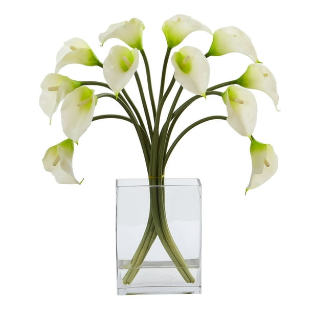 Nearly Natural Calla Lily Artificial Arrangement in Vase