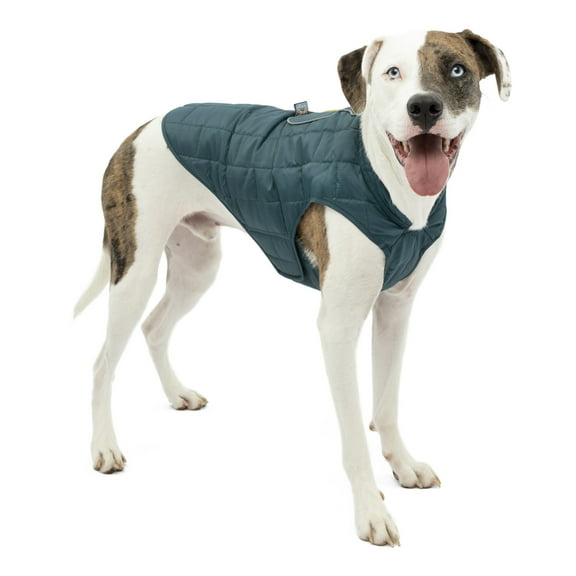 Kurgo Loft Dog Jacket, Reversible, Wear with Harness or Sweater, Water Resistant, Reflective, Ink Blue, XL