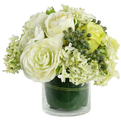 Rg Style Artificial Silk Mixed Floral Arrangements In Decorative Vase Walmart Com Walmart Com