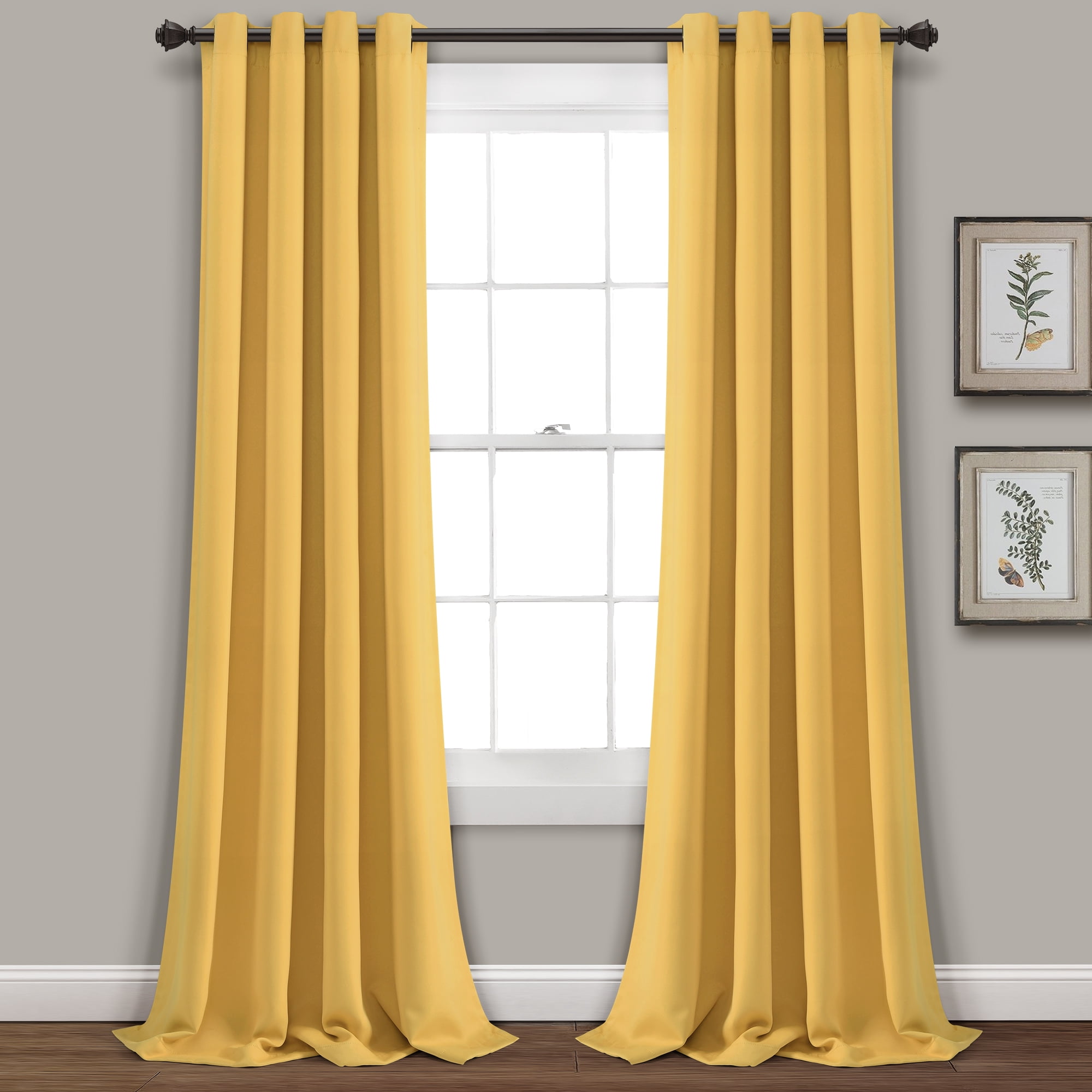 Grommet Modern Polyester Solid Beige 100% Blackout Bedroom Window Curtain Drape 