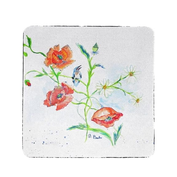 Betsy Drake CT1051 Poppies & Daisies Coaster - Set of 4