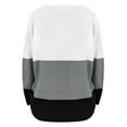 thumbnail image 5 of IROINNID Reduced Womens Sweater V-Neck Pullover Sweater Color Block Loose Mid-Length Long Sleeve Splicing Blouse Tops Sweater, 5 of 8