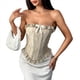 thumbnail image 2 of Tops Tipo Bustier para Mujer, Top de Encaje con Lazo y Moldeador de Cintura Albaricoque L, 2 of 10