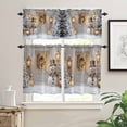 thumbnail image 2 of Christmas Cozy Kitchen Curtains and Valances Set, House Snowman White Xmas Tree Snowflake Rod Pocket Window Valance 18 Inch Window Curtain Panels for Living Room Bedroom Laundry, 27.5x36in, 3 Pieces, 2 of 7