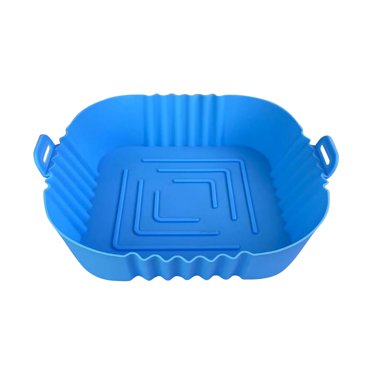 Matoen12 Reusable Air Fryer Liners Silicone Pot Fryer Baking Pan Fryer Tray Blue