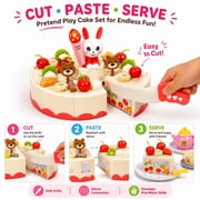 Mundo Toys Birthday Cake Toy Set, 85 Pieces Pretend Play Food Dessert Kitchen Toy for Kids Ages 3+