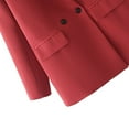 thumbnail image 7 of YYDGH Blazer Jackets for Women Casual Open Front Business Work Office Suit Jacket Fashion Solid Color Cardigan Outerwear Red L, 7 of 7