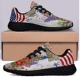 thumbnail image 3 of Happy 4th Of July Land Of The Free American flag Shoes Sneakers Black Size 3.5, 3 of 7