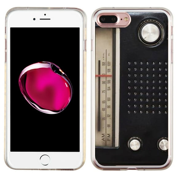 Slim-Fit Case for Apple iPhone 8 PLUS / 7 PLUS, OneToughShield ® Premium TPU Gel Protector Phone Case - Vintage Radio