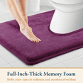 thumbnail image 2 of ComfiTime Bathroom Contour Rugs – 1 inch Thick Memory Foam, 20" x 23" Bath Mat for Toliet, Soft Plush Velvet Top, Non-Slip,Ultra Absorbent, Small, Large & Long Rugs for Bathroom Floor, Eggplant, 2 of 11
