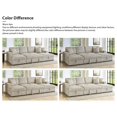 thumbnail image 6 of Oversized U-Shaped Sectional Sleeper Sofa with Pull Out Bed, Dual Storage Chaise, 6 Seats, 3 Pillows, Fuzzy Plush,122 Inch,Khaki, 6 of 10