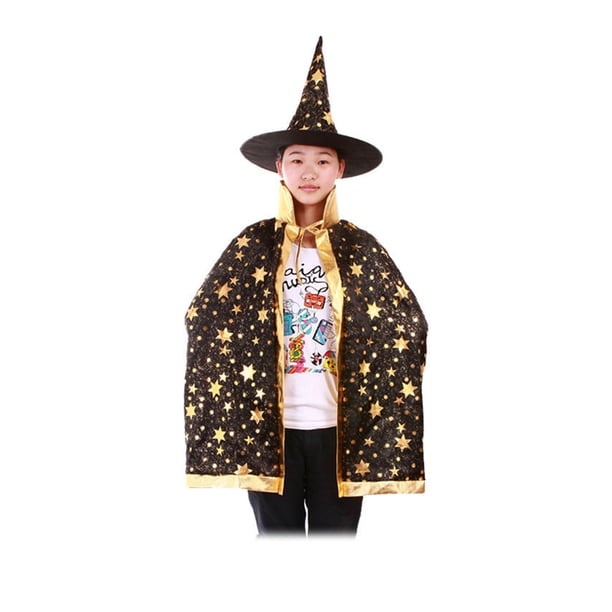 JIASHA Costume de Sorcière Dhalloween pour Enfants, Cape de sorcièr