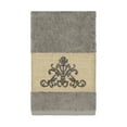 thumbnail image 2 of Authentic Hotel and Spa  Grey Turkish Cotton Scrollwork Embroidered Hand Towel, 2 of 3