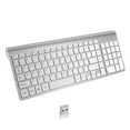 thumbnail image 2 of Teclado inalámbrico delgado de 2,4 G con receptor USB silencioso para escritorio, teclado numérico ligero y amplia compatibilidad. Blanco plateado, 2 of 9